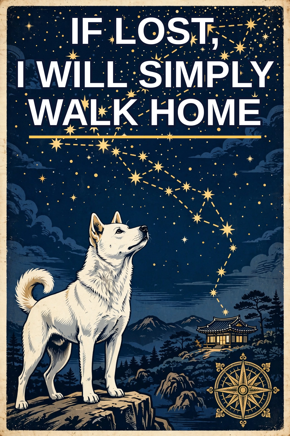 If Lost, I Will Simply Walk Home Tee — design preview by Jindo & Friends
